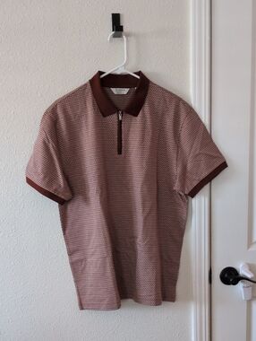 Next Burgundy Geo Pattern Polo Shirt